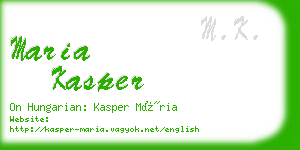 maria kasper business card